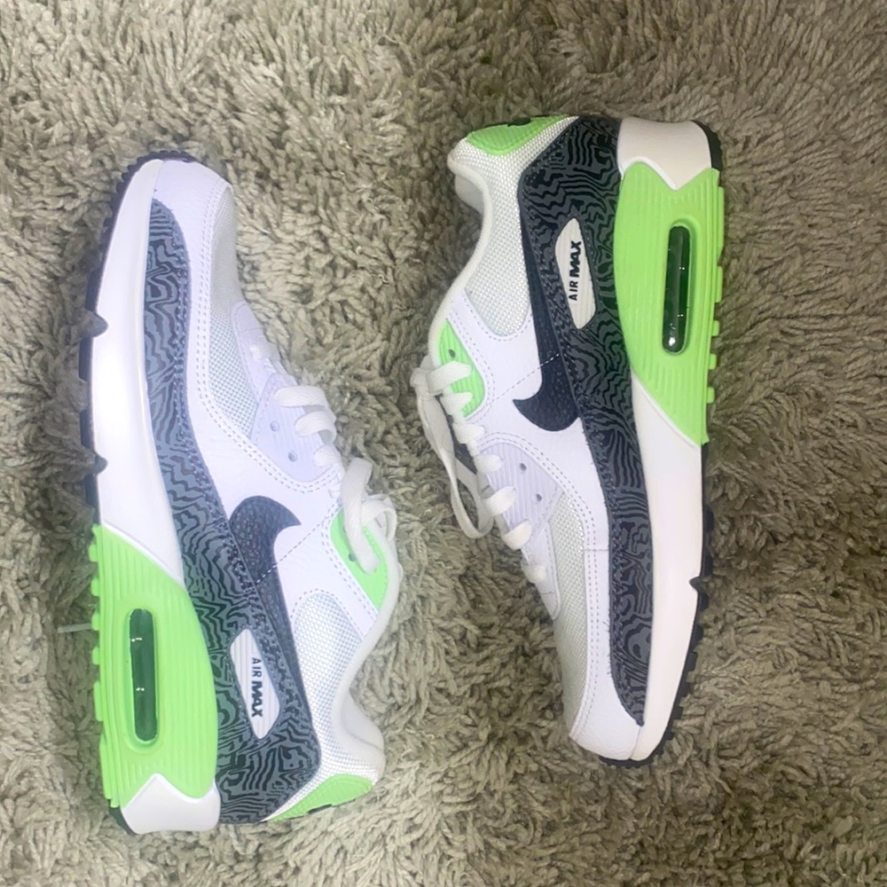 Nike Air Max 90 White / Black /Green Womens Shoes